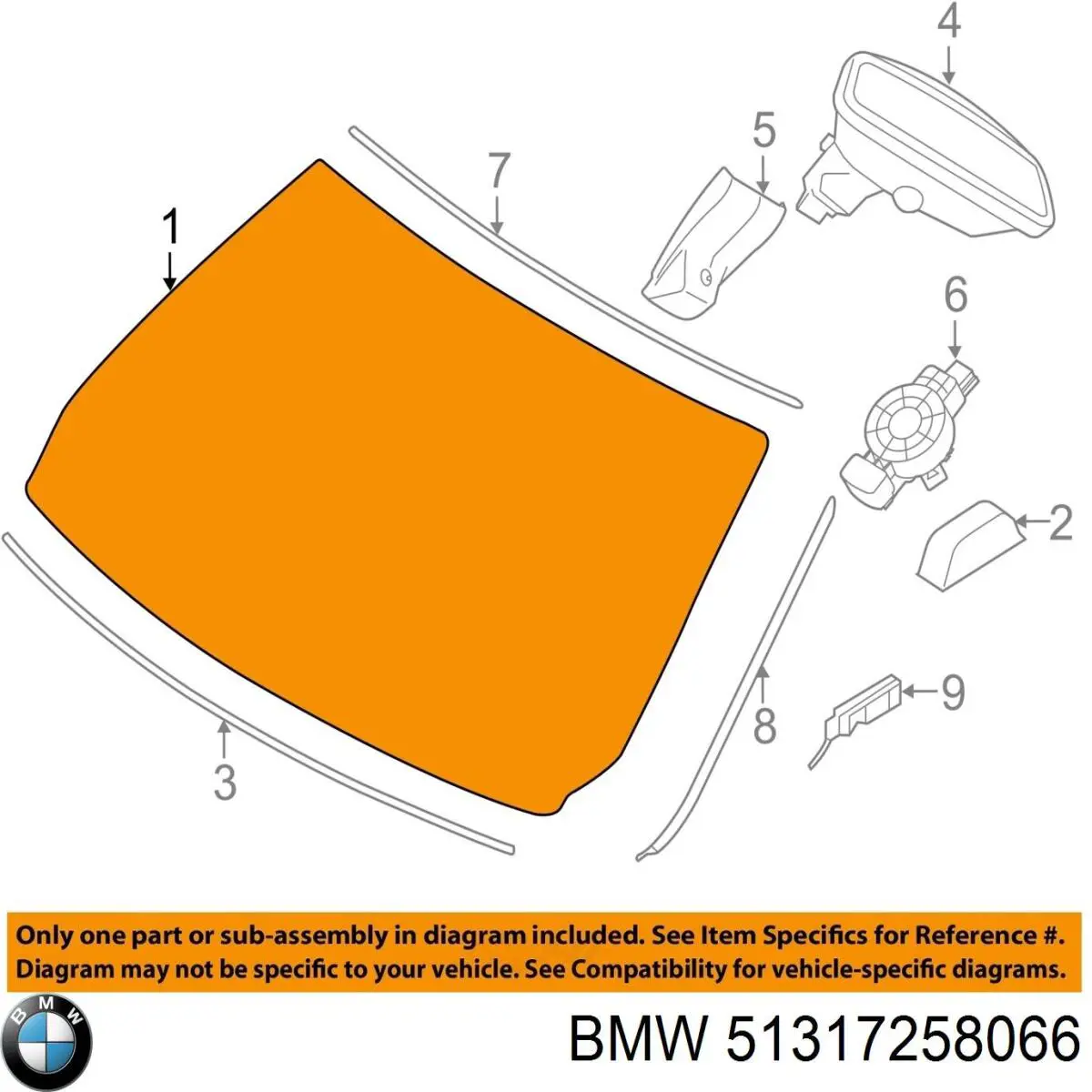 51317258066 BMW Szyba przednia