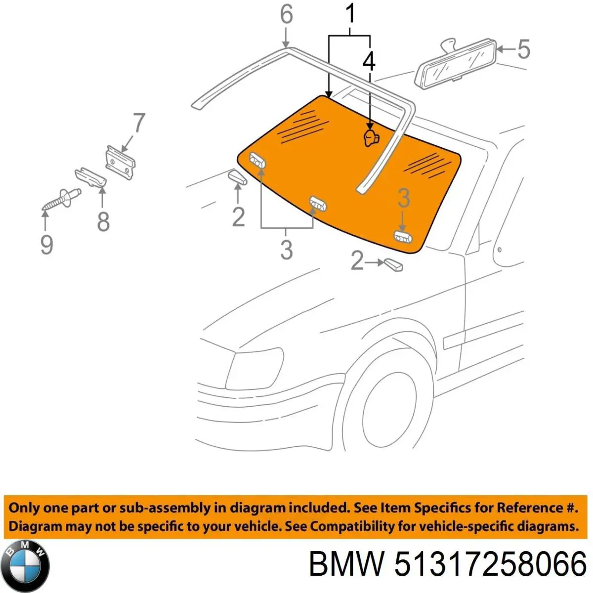 Do koszyka 51317258066 BMW Szyba przednia