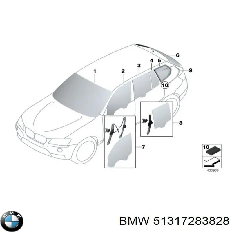 51317283828 BMW szyba przednia