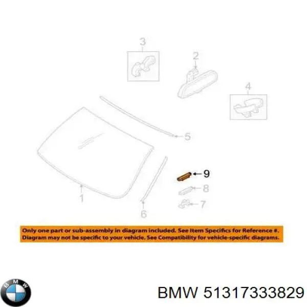 Szyba przednia BMW 5 sedana (F10) (2009 - 2016) cena, od 616,93 USD