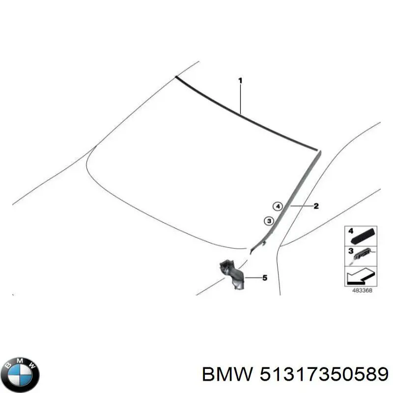 Listwa ochronna szyby przedniej BMW X1 SUV (F48) (2015 - 2022) cena, od 31,30 USD