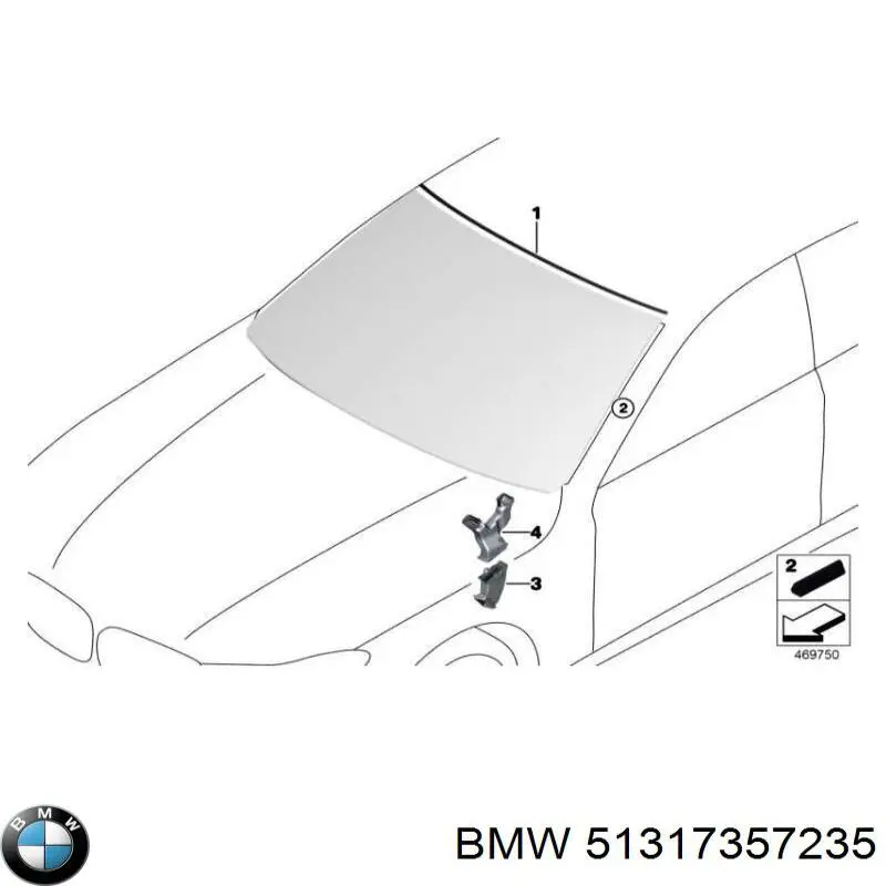 Listwa ochronna szyby przedniej górna do BMW 7 (G11, G12)