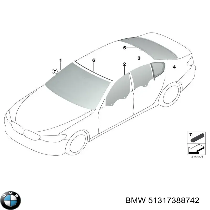 51317388742 BMW Szyba przednia