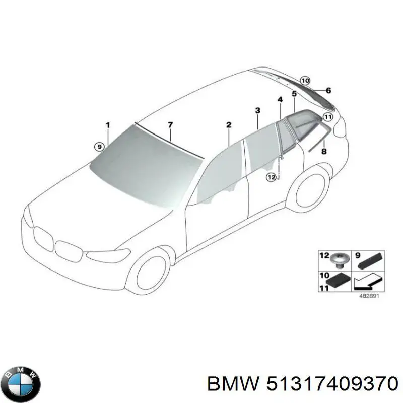 51317409370 BMW Szyba przednia