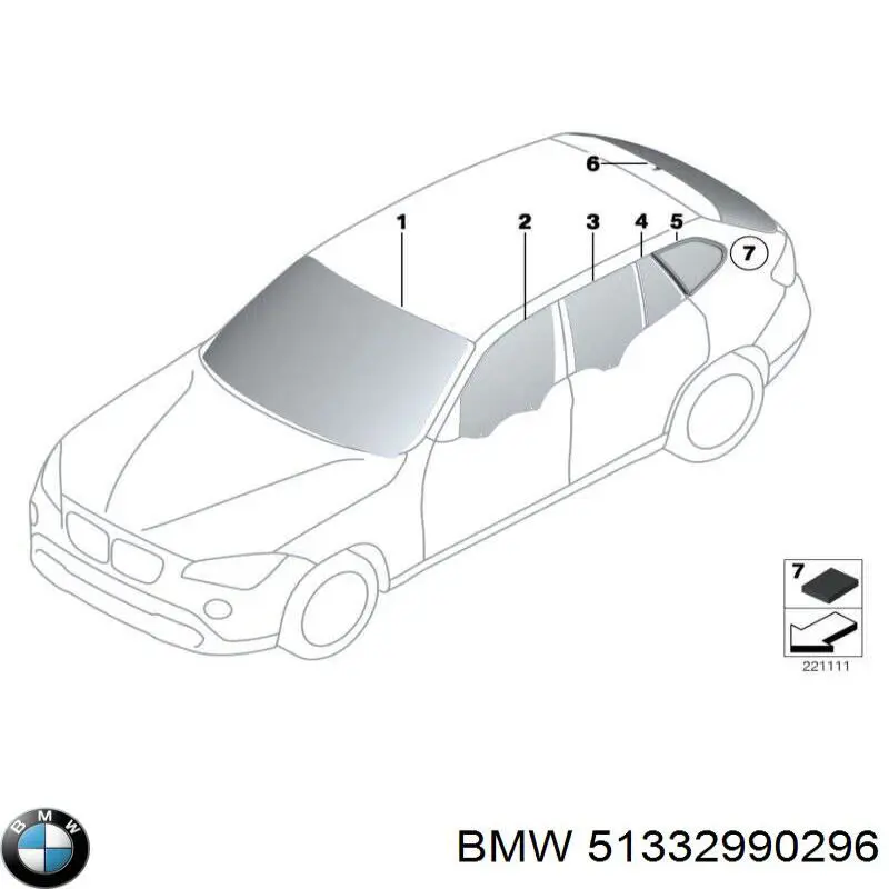 Szyba drzwi prawych przednich do BMW X1 (E84)