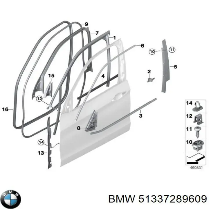51337289609 BMW Uszczelniacz drzwi przednich (na karoserii)