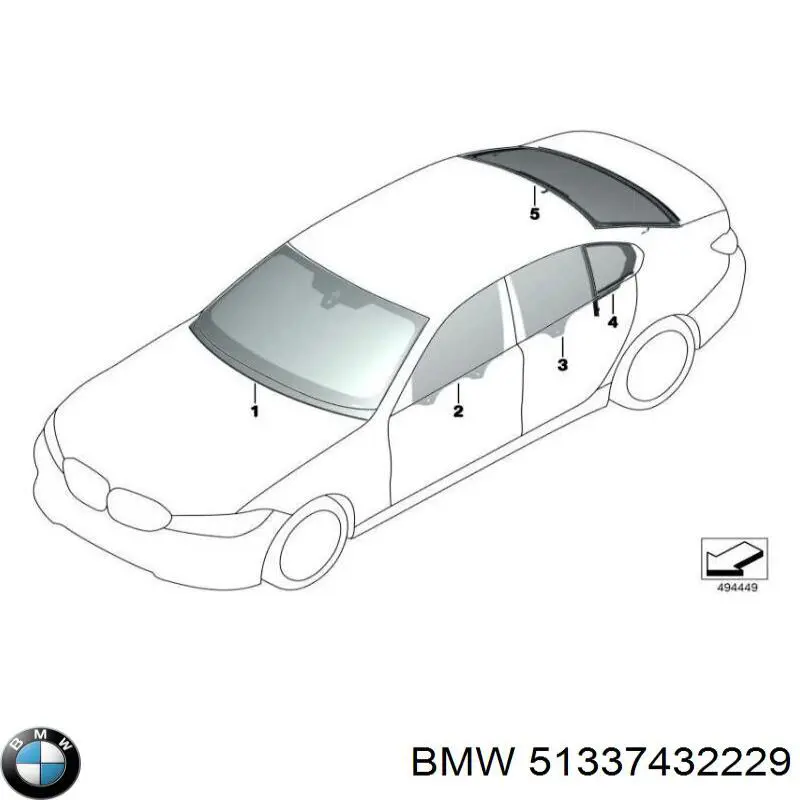 Szyba drzwi lewych przednich do BMW 3 (G21)