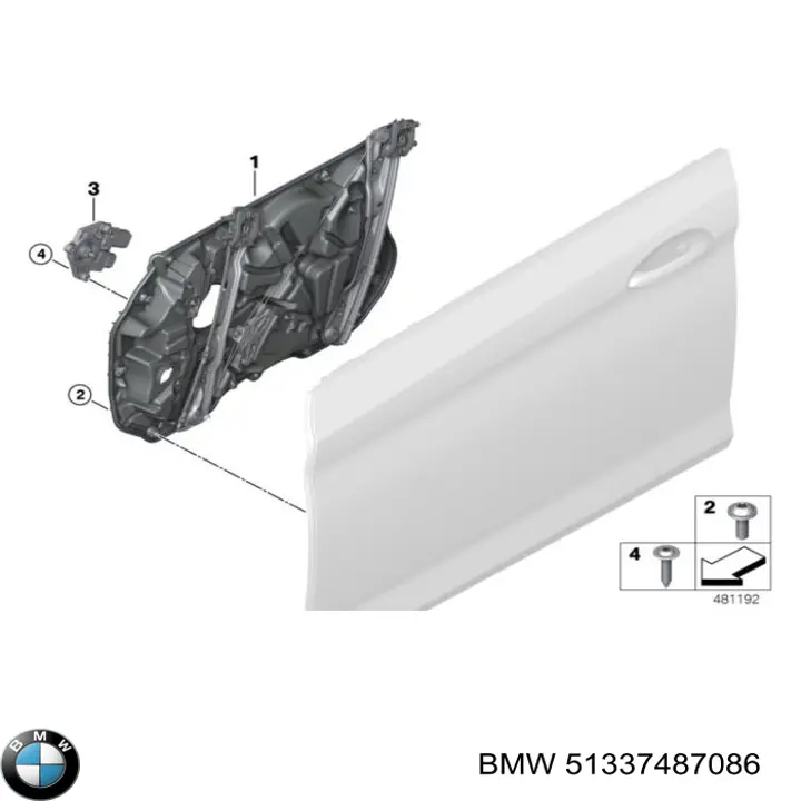 51337487086 BMW Mechanizm podnoszenia szyby drzwi przednich prawych