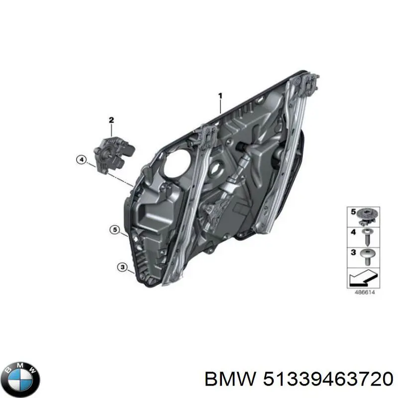Mechanizm podnoszenia szyby drzwi przednich prawych do BMW X5  G05, F95