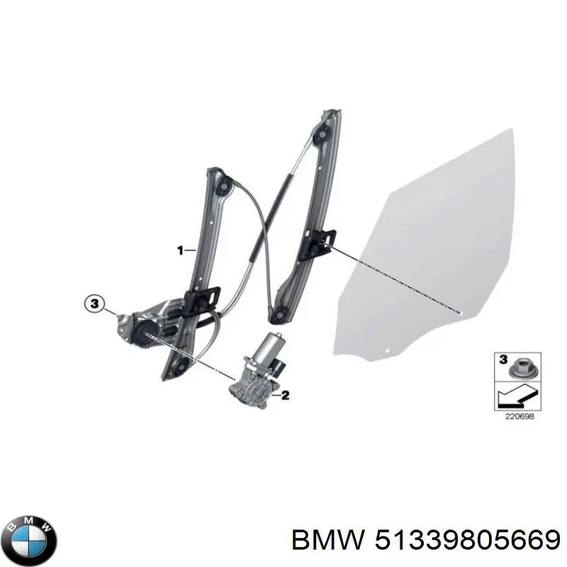 Mechanizm podnoszenia szyby drzwi przednich lewych do Mini COUNTRYMAN  R60