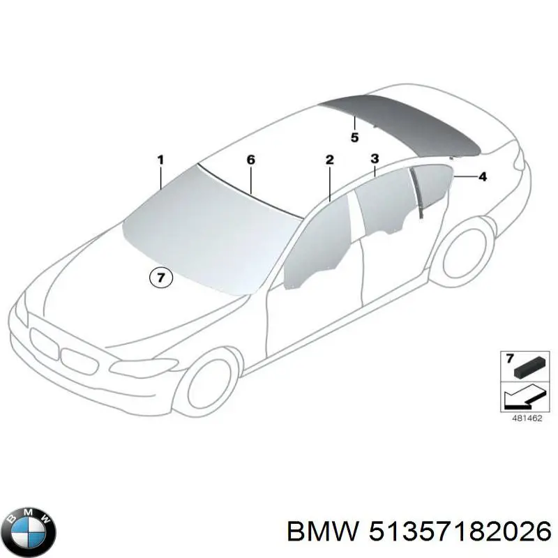 Lufcik drzwi tylnych prawych do BMW 5 (F10)