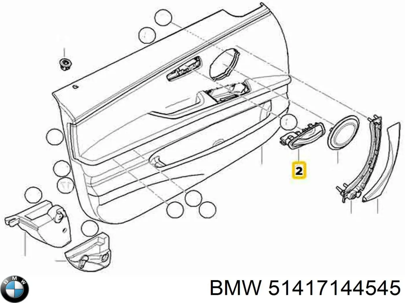 Klamka drzwi lewych zewnętrzna przednia/tylna do BMW 3 (E90)