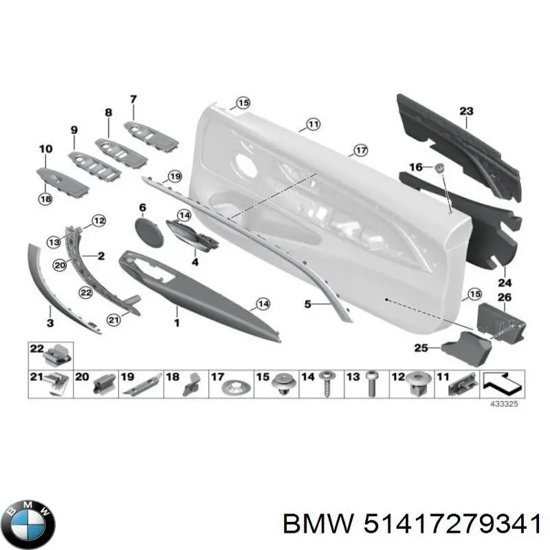 51417279341 BMW Klamka drzwi lewych zewnętrzna przednia/tylna