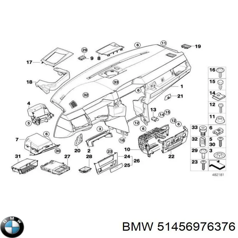 Popielniczka deski rozdzielczej "torpedo" do BMW 5 (E61)