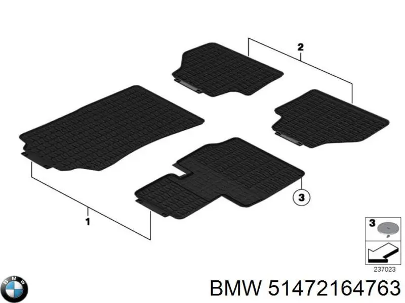 51472164763 BMW Dywanik przedni, zestaw 2 szt.