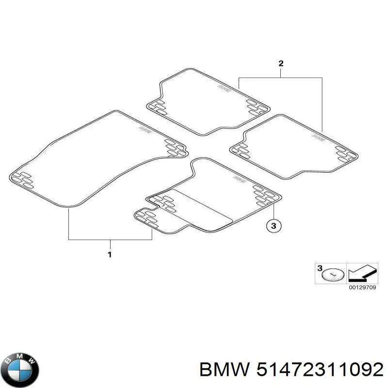 51472311092 BMW Dywanik przedni, zestaw 2 szt.