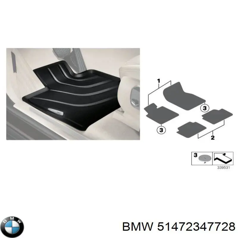 51472347728 BMW Dywanik przedni, zestaw 2 szt.