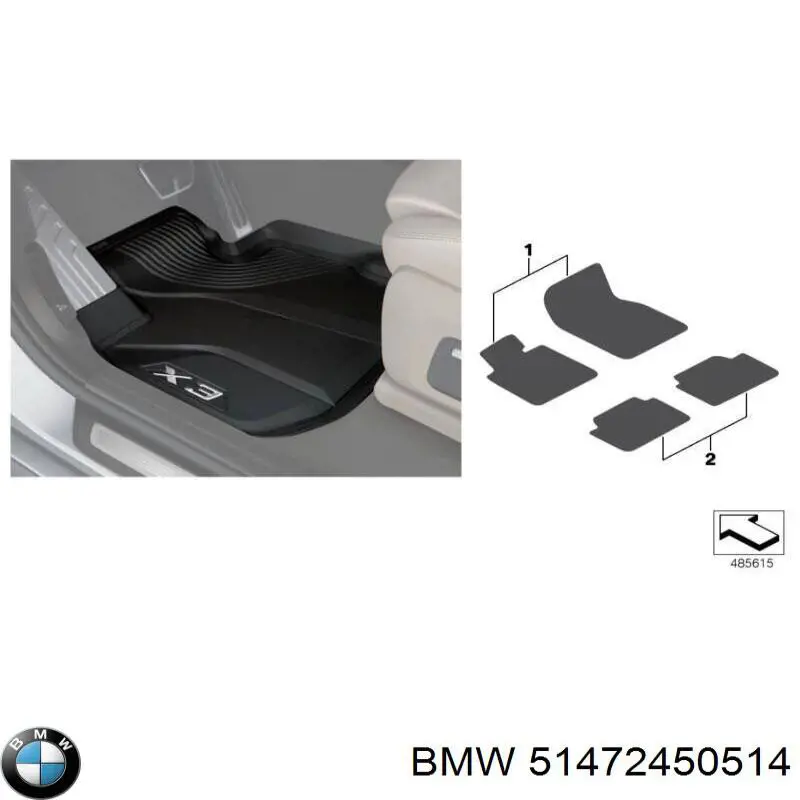 51472450514 BMW Dywanik przedni, zestaw 2 szt.