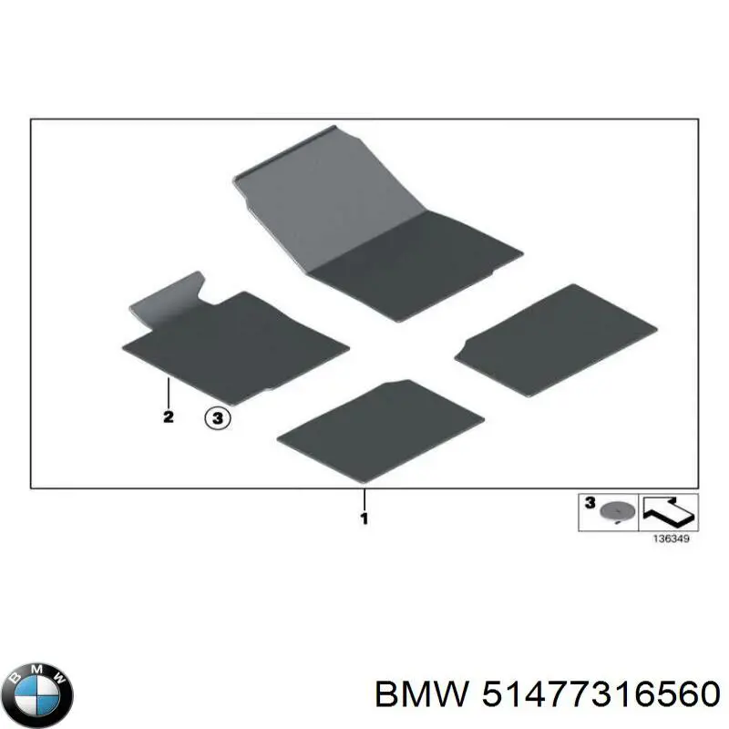 Do koszyka Dywaniki przód+tył, komplet BMW 3  E92