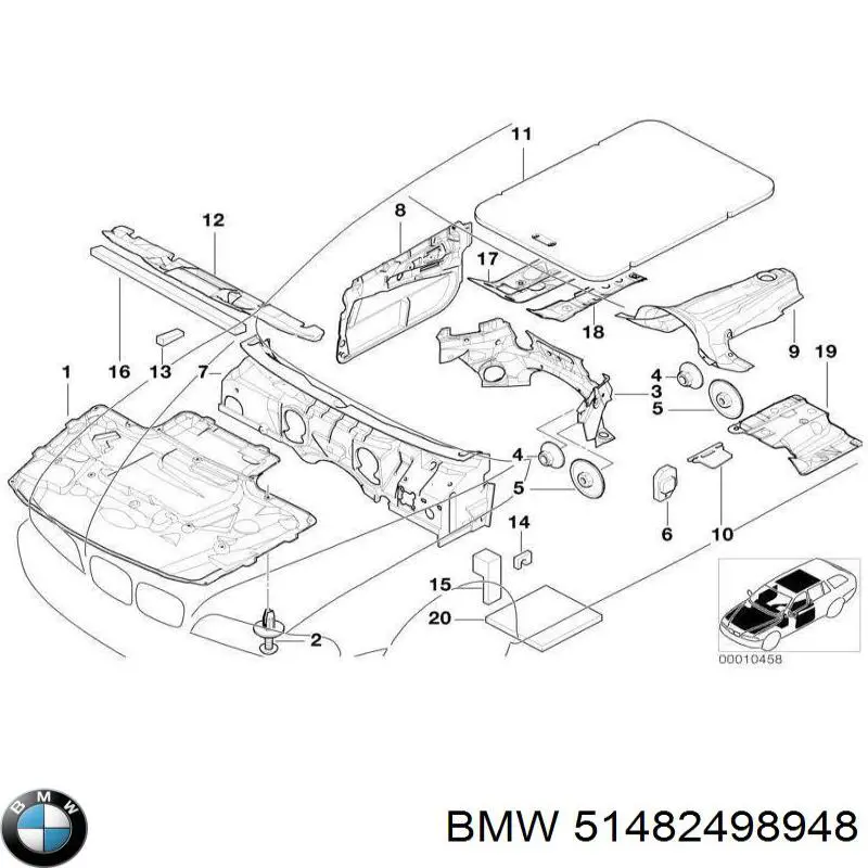 51482498948 BMW Wygluszenie maski