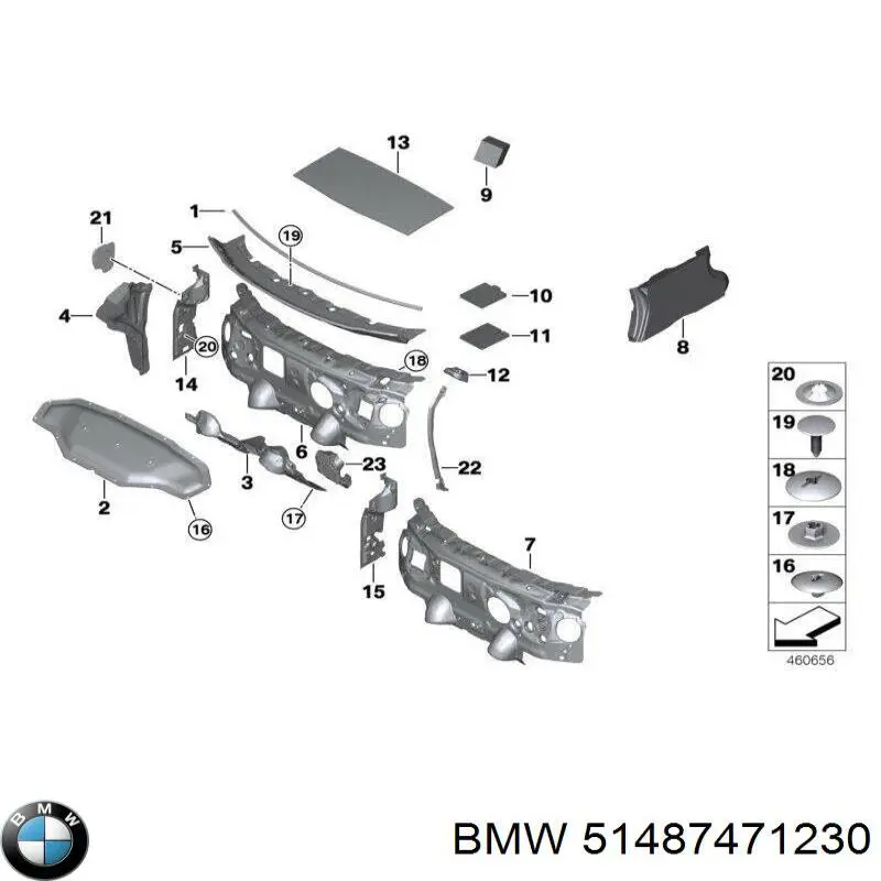 51487471230 BMW Wygluszenie maski
