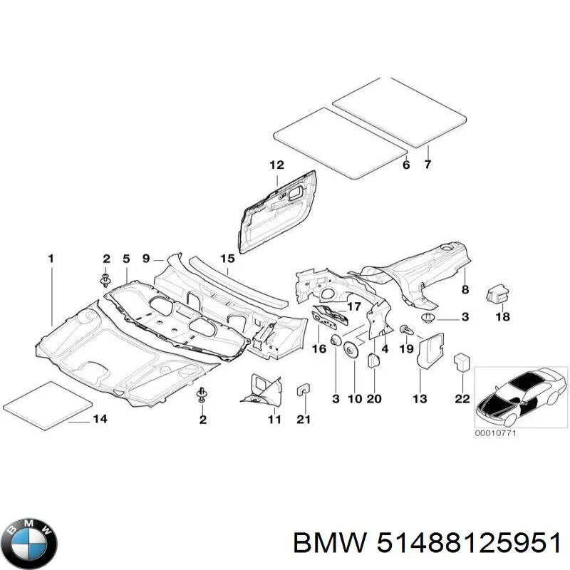Wygluszenie maski BMW 51488125951 cena, od 56,67 USD