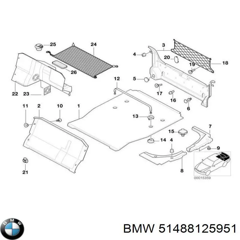 Do koszyka 51488125951 BMW Wygluszenie maski