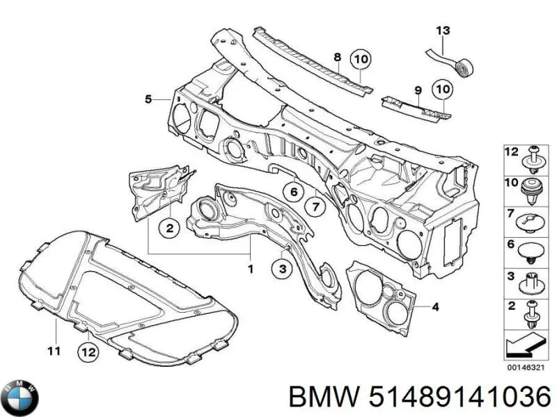 51489141036 BMW Wygluszenie maski