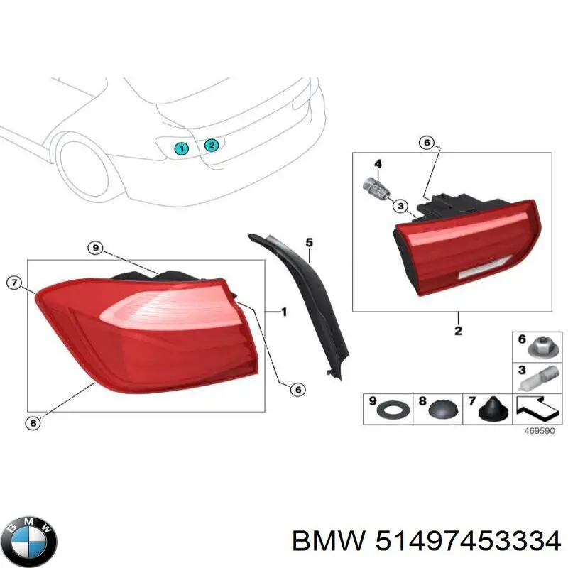 Nakładka prawego tylnego żyłobka spustowego BMW 51497453334 cena, od 54,82 USD