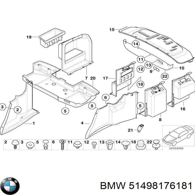 Obicie pokrywy bagażnika (3/5 drzwi tylnych) do BMW 5 (E39)