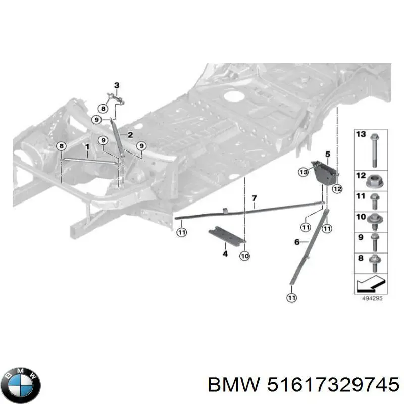 51617329745 BMW Wspornik przedniej osi zawieszenia lewy
