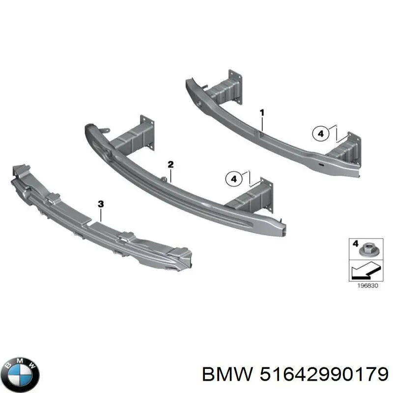 51642990179 BMW Wsponik (adapter) mocowania reflektora przedniego lewego