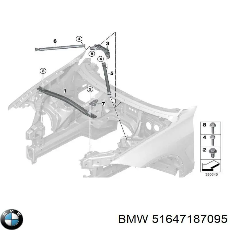51647187095 BMW Wzmocnienie wspornika chłodnicy, dolne