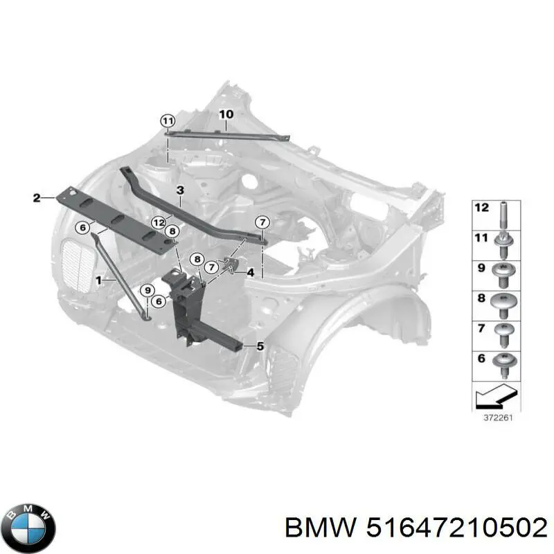 Wspornik osłony chłodnicy górny do BMW X3 (F25)