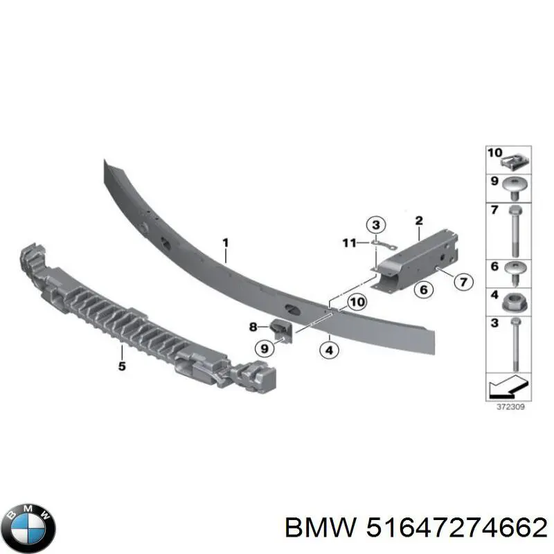 51647274662 BMW Wzmocnienie zderzaka przedniego