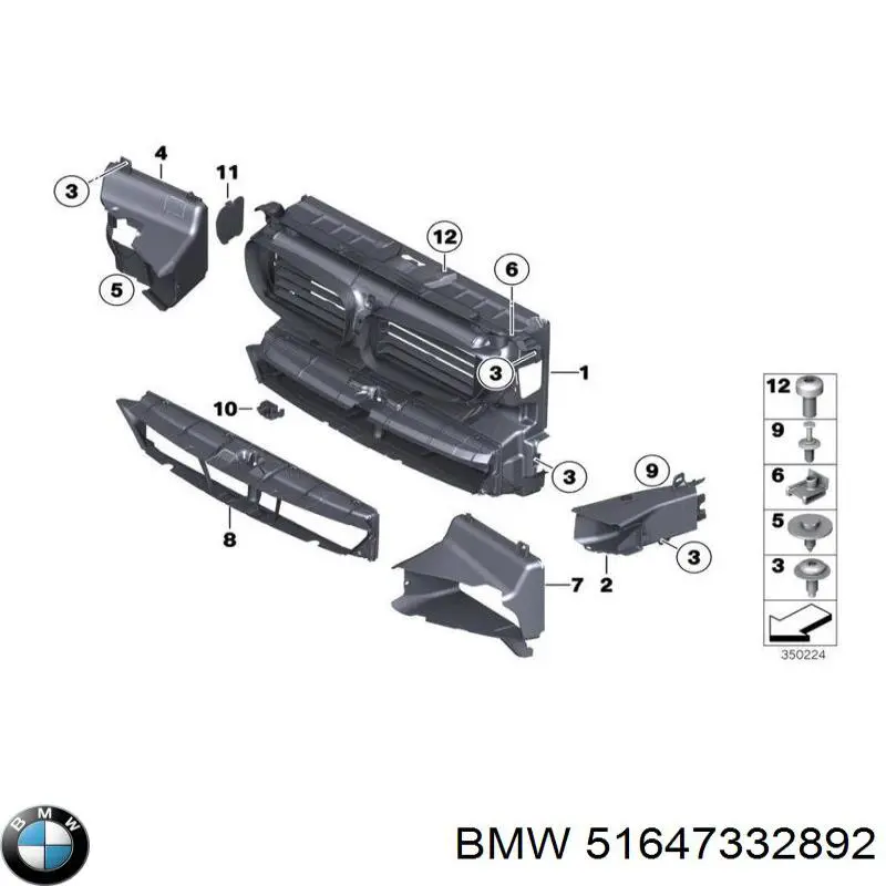 Kierownica powietrza (deflektor) chłodnicy do BMW 5 (F10)