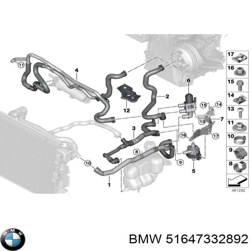 Kierownica powietrza (deflektor) chłodnicy BMW 51647332892 cena, od 219,37 USD