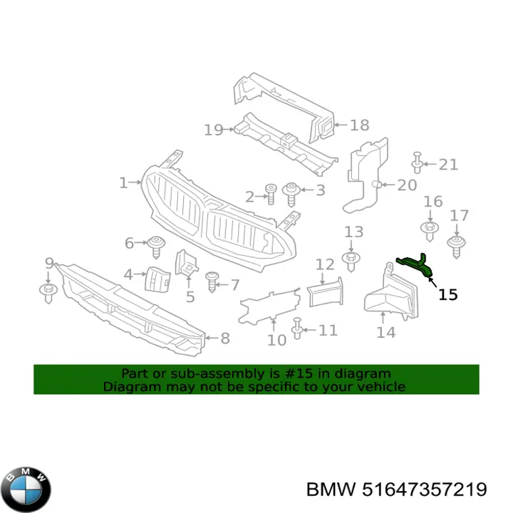 51647357219 BMW Wspornik chłodnicy lewy