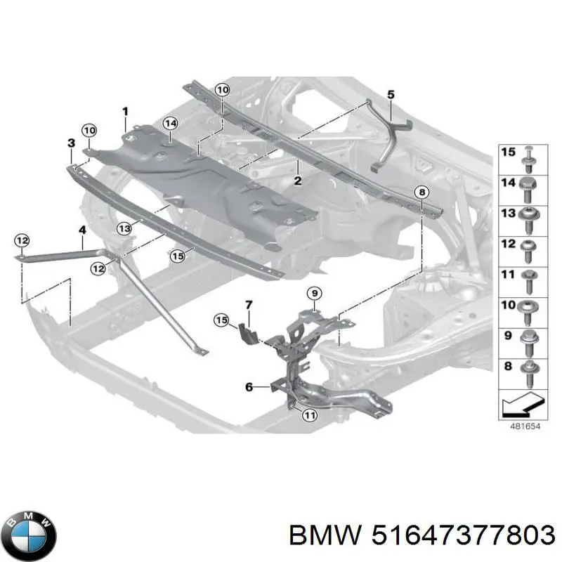 51647377803 BMW Wsponik (adapter) mocowania reflektora przedniego lewego
