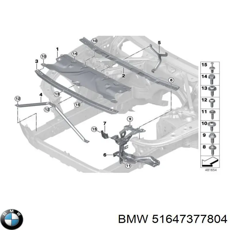 51647377804 BMW Wspornik (adapter) mocowania reflektora przedniego prawego