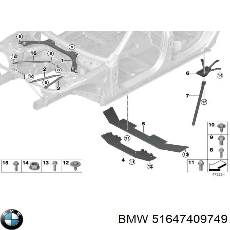 51647409749 BMW Wzmocnienie zderzaka przedniego