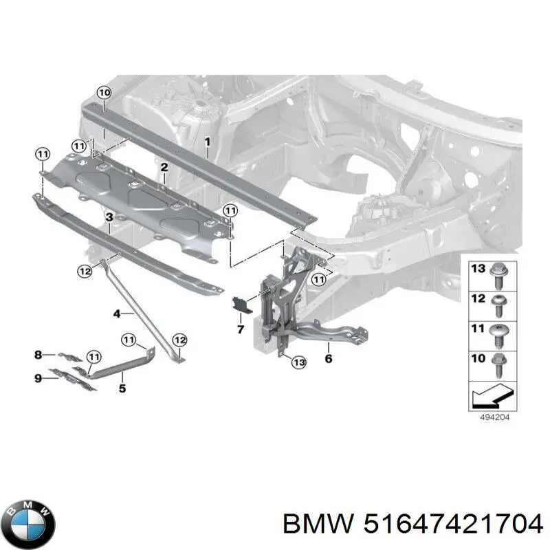 51647421704 BMW Uchwyt zamka maski