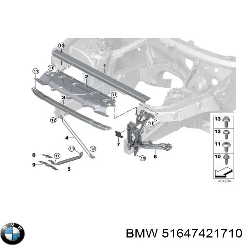 51647421710 BMW Wspornik (adapter) mocowania reflektora przedniego prawego