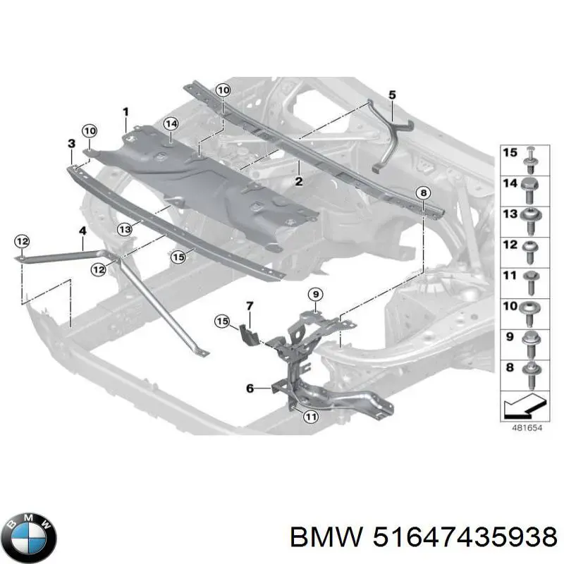 51647435938 BMW Nakładka panelu przedniego (osłony chłodnicy) górna