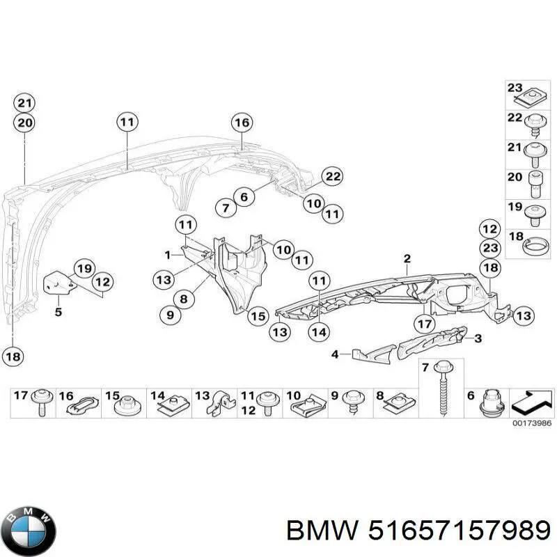 Wspornik górny do mocowania błotnika przedniego lewego do BMW X5 (E70)