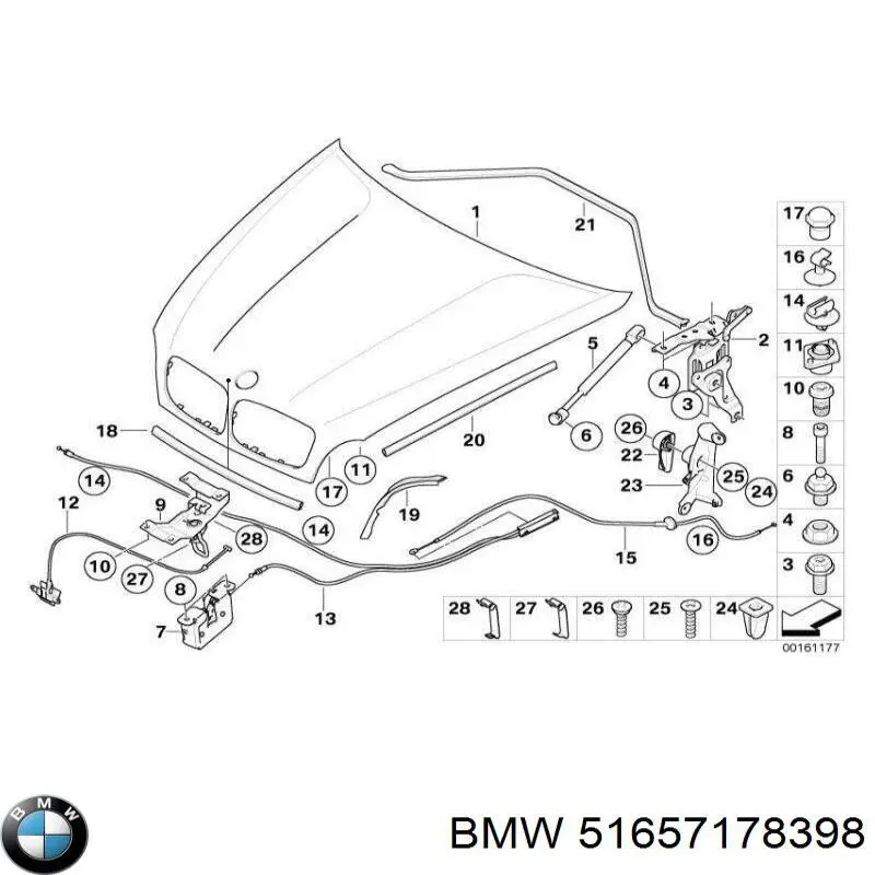 Do koszyka 51657178398 BMW Błotnik przedni prawy