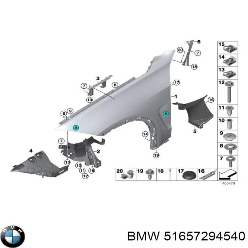 51657294540 BMW Błotnik przedni prawy