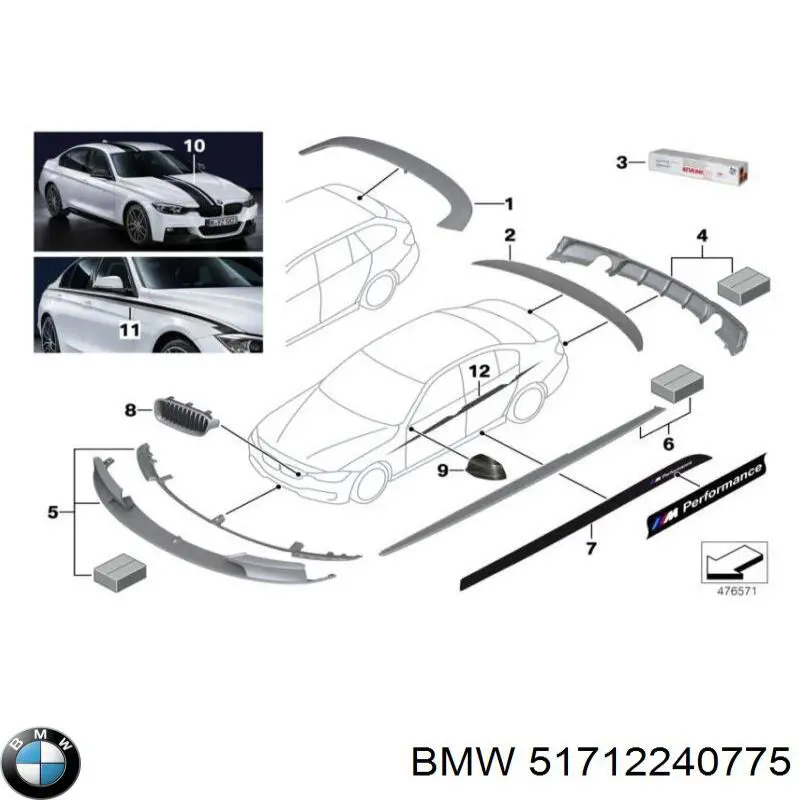 Atrapa chłodnicy lewa BMW 51712240775 cena, od 61,29 USD