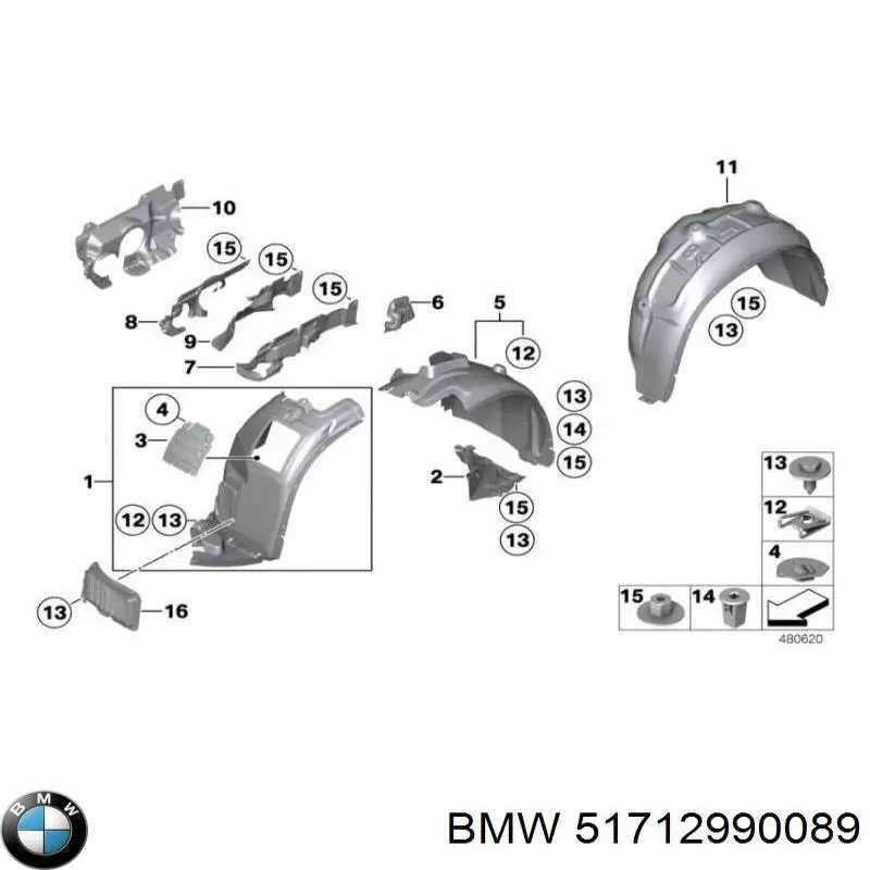 Nadkole błotnika przedniego lewe do BMW X1 (E84)