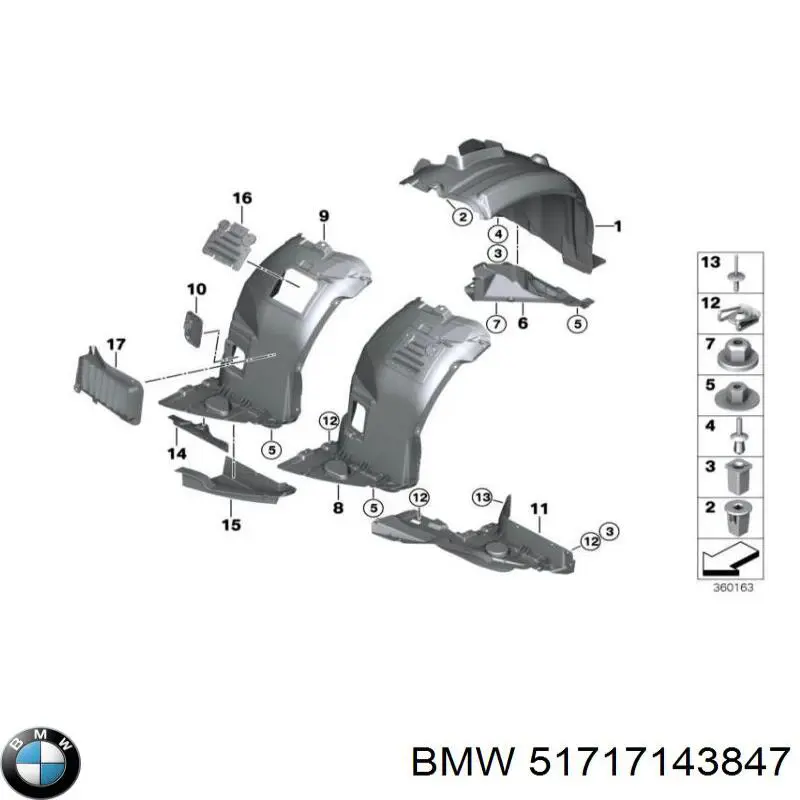 Wkładka dna nadwozia BMW 51717143847 cena, od 19,30 USD